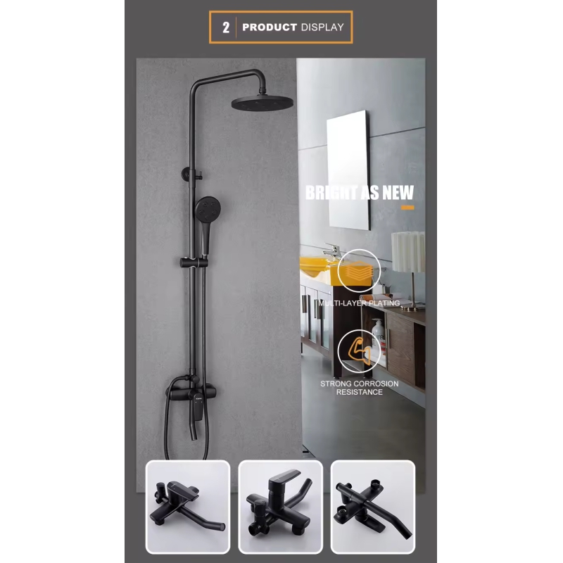 Thermostatic Wall Mounted Waterfall Faucet Sets Concealed Rain Shower Mixer With Shower Head